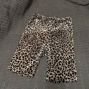 3/15$ Forever 21 Leopard Print Biker Shorts soft felt